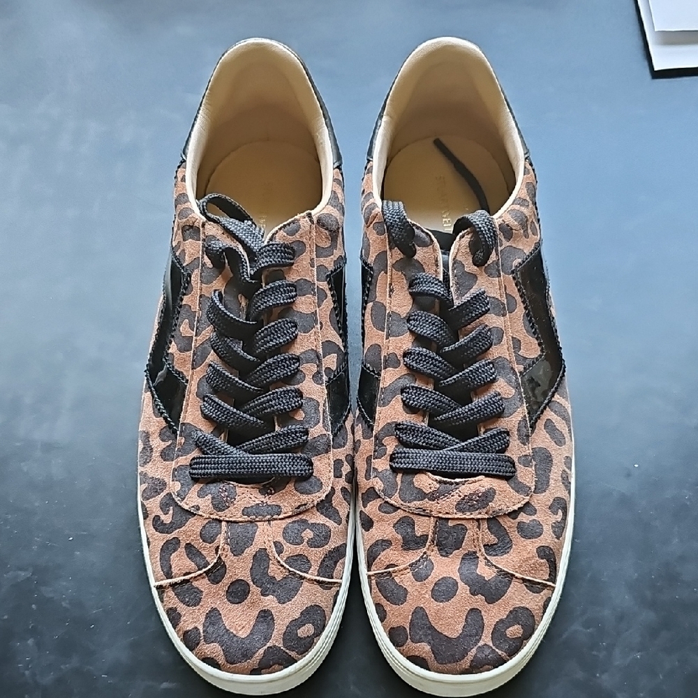 Stuart Weitzman Leopard Print Sneakers with Black Accents